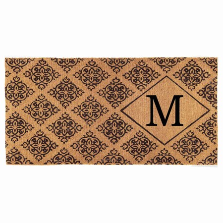 Monogram Door Mat, Black, Natural, 36 in W x 72 in L